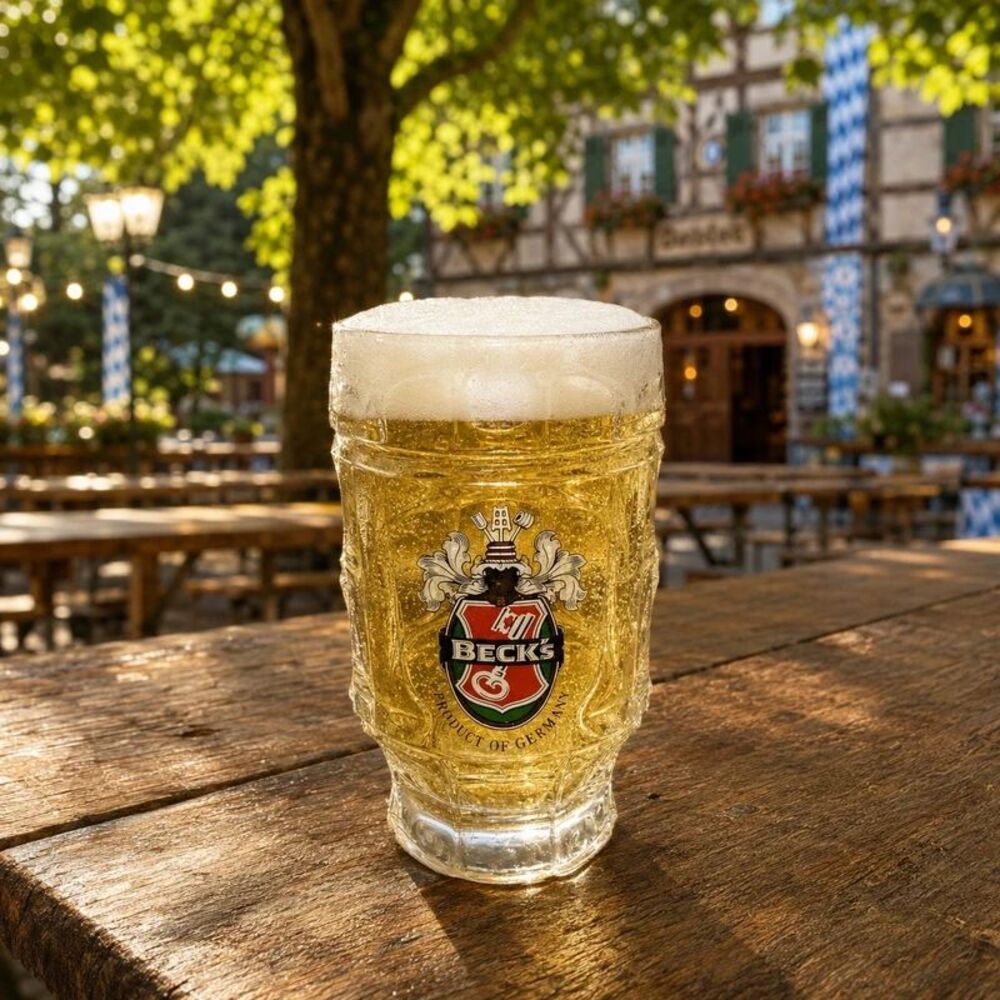 Beck’s Beer Glass Mug Dimpled Stein Product of Germany
